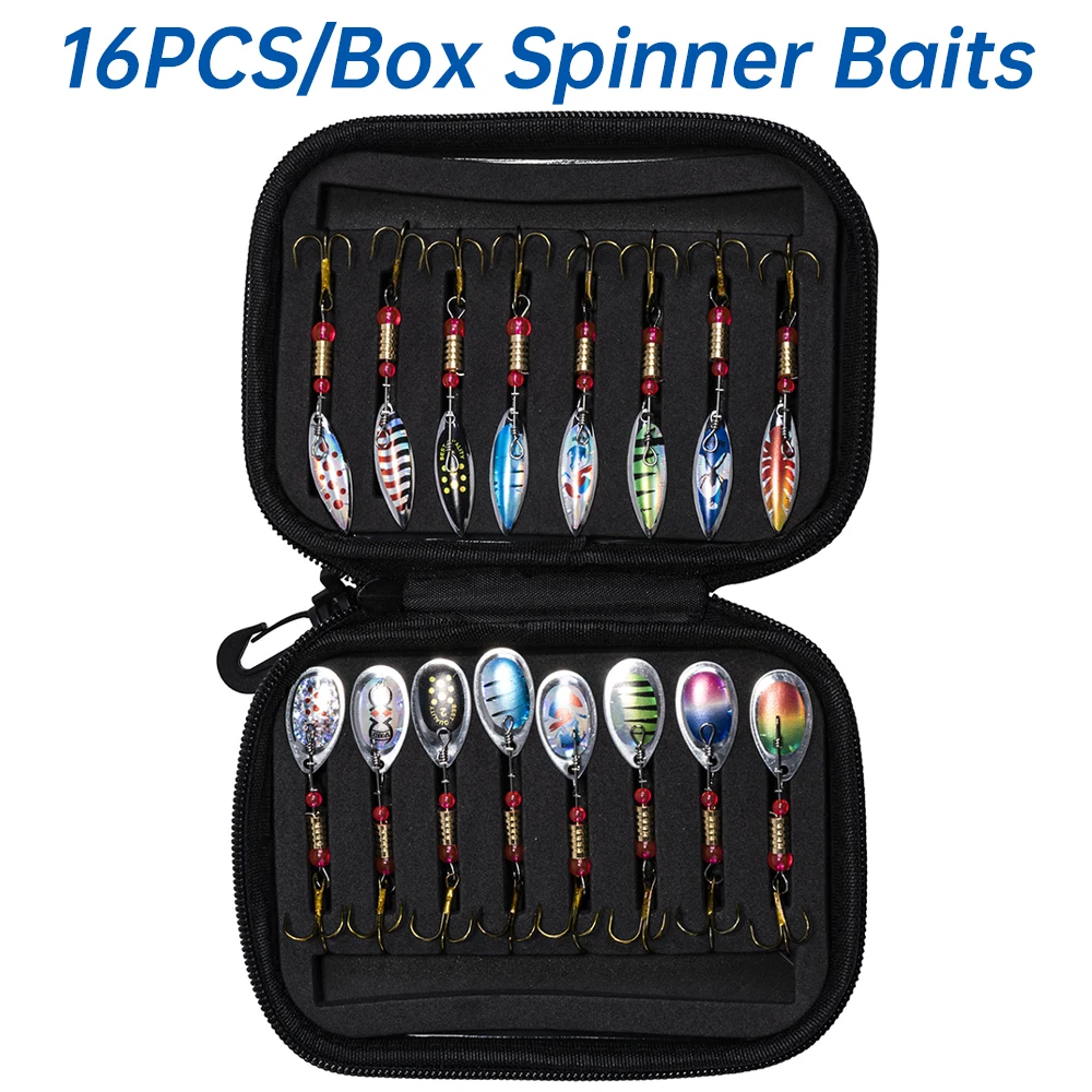 Fishing Hook Size - เหยื่อตกปลา Goture 16 ชิ้น/กล่อง แบบ Spinner