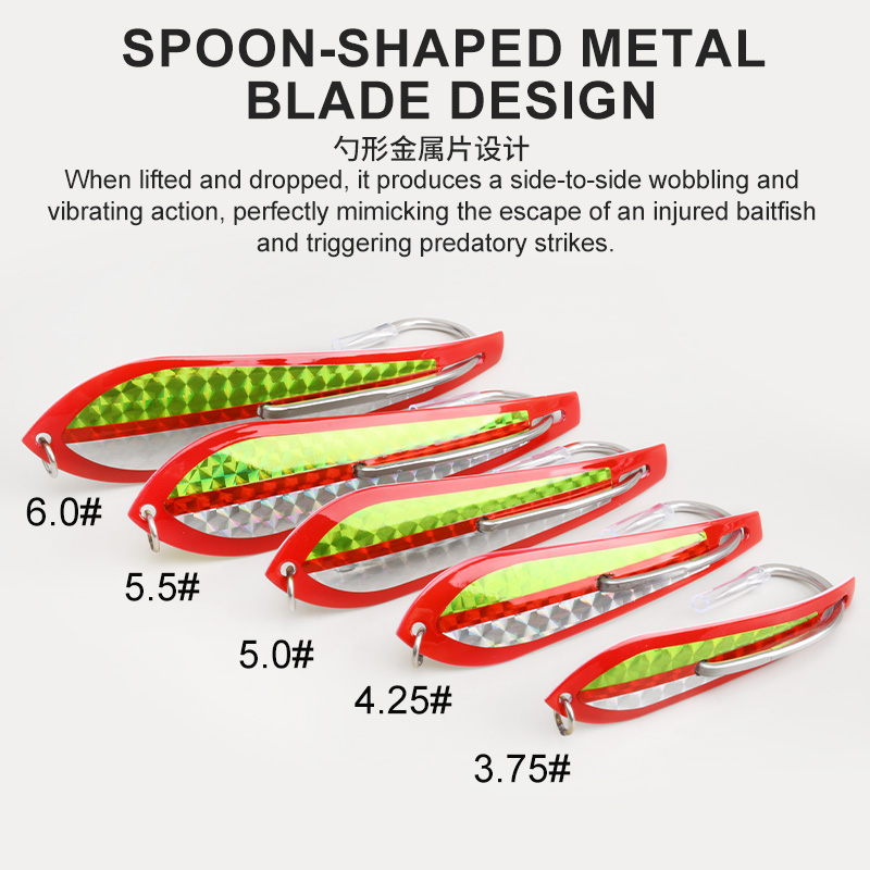 เหยื่อตกปลาแบบจิ๊กโลหะขนาดใหญ่ - Fishing Hook Size บทวิจารณ์และราคา